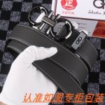 男士腰带：菲拉格木 原单 男士皮带：百分百头层牛皮，保证真皮。24K纯钢扣双面可用专柜同等质量， 送人自用首选 包装： 请认准如图专柜包装，赠送打孔器，银联发票