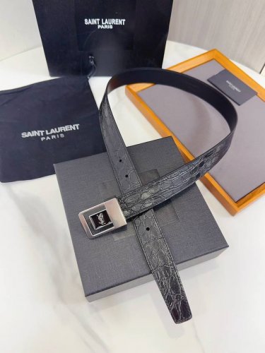 Saint Laurent 圣罗兰女士腰带皮带 原厂精密电渡扣头，意大利原厂皮，宽2.5Cm，代购级