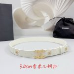 特 3.0Cm 香奈儿腰带，双面头层牛皮皮料，长度：.75.80.85.90.95.100欧，铜五金字母扣原版开模定制庆祝]