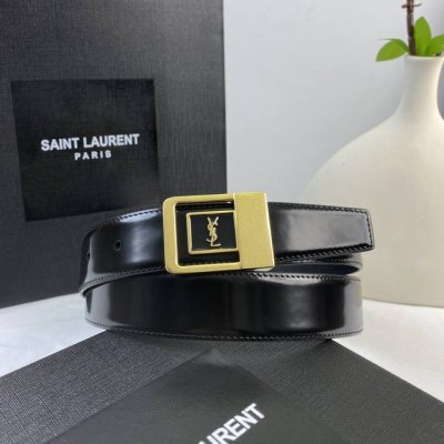 特 开春秀款Saint Laurent 圣罗兰女士腰带皮带 原厂真金电渡扣头，意大利原厂皮，宽3.0Cm，代购级