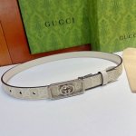 Gucci 古奇官网新款，双面原厂小牛皮搭配互扣式双g精品纯铜五金腰带，专柜规格 2.0Cm