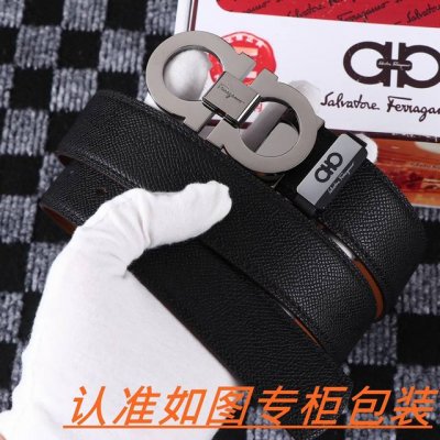 品名：菲拉格木原单 材料：百分百头层牛皮，保证真皮。24K纯钢扣双面可用专柜同等质量， 送人自用首选 包装： 请认准如图专柜包装，赠送打孔器，银联发票，宽度3.