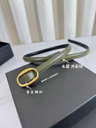 Saint Laurent 圣罗兰女士腰带皮带 原厂真金电渡扣头，意大利原厂皮，宽1.5Cm，代购级。 - 点击图像关闭
