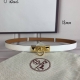 HermèS 爱马仕女款金字塔腰带，进口手掌纹，白色＋E土黄色平纹底，配原单钢扣，带身18Mm宽，腰围大小可调节