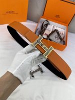 特 3.8宽 爱马仕hermes男士腰带皮带38Mm 原厂togo荔枝纹牛皮 双面使用实物实拍 新款五金 一件代发
