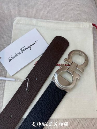 特 Ferragamo.菲拉格慕 全套包装 支持Nfc扫码 宽度3.5Cm 高级定制款男士皮带 双面进口牛皮 可双面使用 自行选择搭配 真材实料 很有质感 时尚