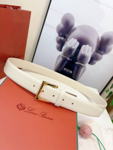Loro Piana诺悠翩雅腰带以牛皮制成，具有丝滑柔软的哑光效果。搭配精致装束的理想之选。Loro Piana 标识的镀钯饰面金属方扣，3.5㎝宽