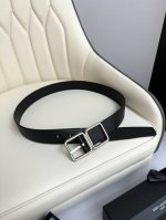 代购级 2024 开春秀款saint Laurent 圣罗兰女士腰带皮带 原厂真金电渡扣头，意大利原厂皮，宽3.0Cm，代购级。
