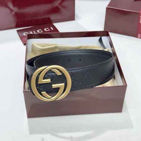 G家。商务休闲、正装均可佩戴！3.8Cm 热压品牌花纹牛皮 最新款扣头，抛光扣头、时尚百搭双面均可佩戴 - 点击图像关闭