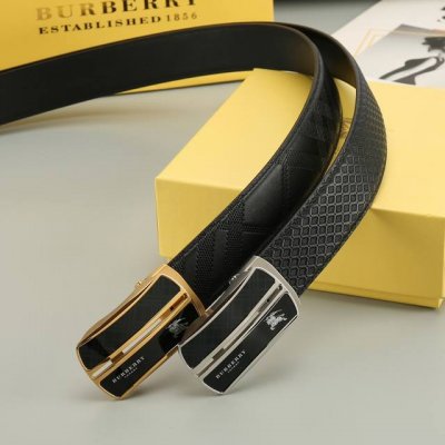 特P 190 巴宝莉 双面头层牛皮 宽3.5Cm 不锈钢金属标识，适合商务低调人士！自动扣款式