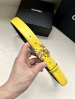 特 宽度3.0Cm Chanel 香奈儿两面原版碰纹牛皮搭配金 银色精品五金配件！