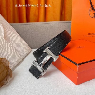 特 爱马仕，宽3.8Cm进口原版皮带身，双面可两面用，精品电镀五金 ！