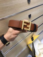 特 配送专柜包装 打孔针 新款 Fd 宽38Mm 支持Nfc 芯片扫描，标志造型宽皮带，原版圆柱F铆钉扣，进口原版 黑色小牛皮配原版老花制成，镀金表面金属制品，