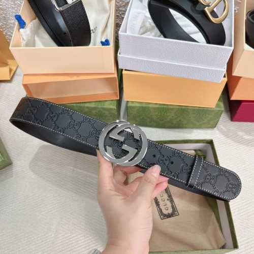 特P160 家 4.0Cm专柜品质意大利进口小牛压制经典G花，皮料质感厚实,搭配纯铜五金带扣,进口机械车线工艺精细.