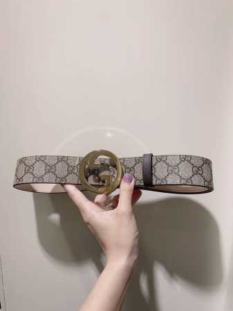 特 P150 Gucci古驰奢侈品男款双G带扣经典印花腰带皮带 411924 宽度4.0Cm - 点击图像关闭