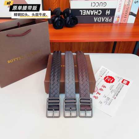 Bv葆蝶家 原单新品 带身采用雙面意大利進口原廠牛皮编织 非市场普通版本 百搭适合各种场合 扣头精品设计注意细节 3.5Cm - 点击图像关闭