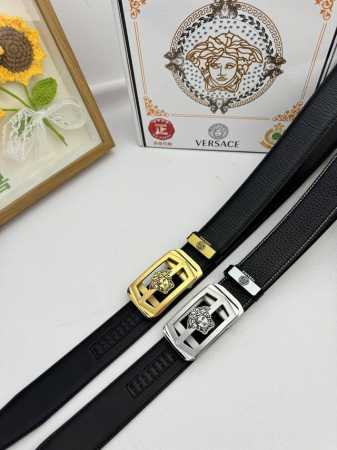 品名：Versace.范思哲 自动带 材质：原单牛皮腰带 百分百头层牛皮腰带保证真皮，24K纯钢扣，专柜原单品质、做工精细，时尚大牌，送人自用首选包装： 请认准 - 点击图像关闭