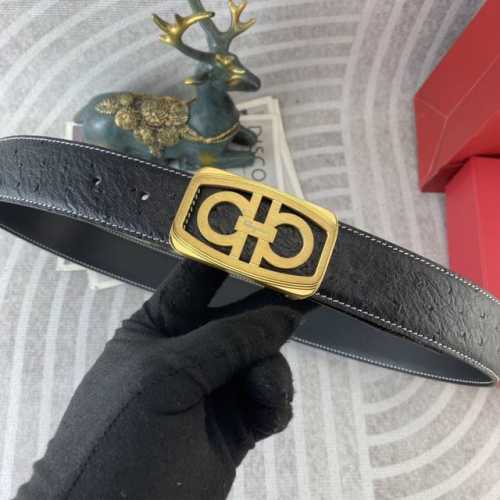 菲拉格慕 特种皮腰带系列 原厂五金精品不锈钢扣 手感柔软舒适 宽3.8Cm