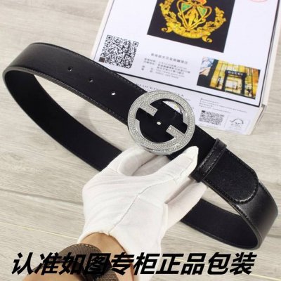 品名：古奇.Gu…Cci镶钻 型号：认准如图专柜包装，赠送打孔器 材料：百分百头层牛皮，保证真皮。24K镶钻钢扣专柜同等质量， 送人自用首选 D