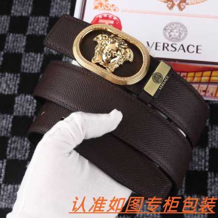 男士腰带：范思哲 原单 男士皮带：百分百头层牛皮，保证真皮。24K纯钢扣双面可用专柜同等质量， 送人自用首选 包装： 请认准如图专柜包装，赠送打孔器，银联发票， - 点击图像关闭