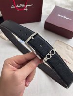 配专柜全套包装盒 飞拉格慕 尺寸:34Mm 正品尺寸 五金材质:专柜精品扣，真空电镀，工艺精细，带身材质:天然双面头层荔枝纹牛皮、质感超赞，手感柔软，对版车线，