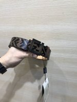 配送专柜包装 打孔针 特批新款 Fd 宽38Mm 老花斜纹F标志造型，原版纯手工搽色皮带，支持Nfc 双层间色扣 搭配标志性F戒子，进口小牛皮制成，镀金表面金属