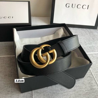 特 Gucci古驰 全套包装 男女款通用 腰带采用标志性的古铜色Gg搭扣设计，搭配上乘皮料精制而成。