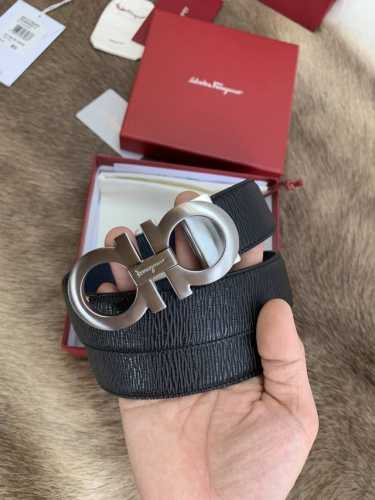特 Ferragamo.菲拉格慕 全套包装 宽度3.5Cm 高级定制款男士皮带 双面进口牛皮 可双面使用 自行选择搭配 真材实料 很有质感 时尚经典不失风范 搭