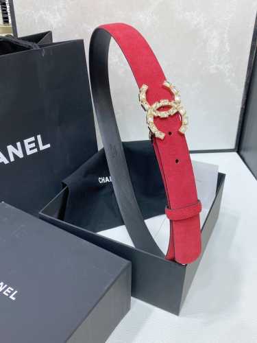 特 P190 Chanel 24C 水钻Logo搭扣 黄铜金属扣 磨砂牛皮 手感柔软 细腻 3.0Cm