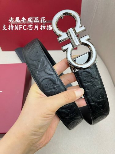 特 Ferragamo.菲拉格慕 全套包装 支持Nfc扫码 宽度3.5Cm 高级定制款男士皮带 双面进口牛皮 可双面使用 自行选择搭配 真材实料 很有质感 时尚