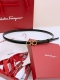 Ferragamo # 经典Gancio皮带 女士光滑小牛皮平纹面，质感十足 独特复古风格 复古链五金搭配 1.5Cm