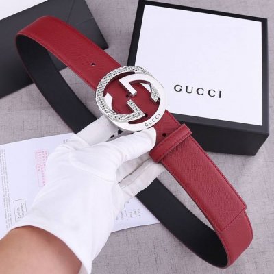 宽度4.0 Cm Gucci 加厚钢扣手掌纹雙面頭層、採用精挑細選進口頂級牛皮，手感柔軟細膩！品质保证！