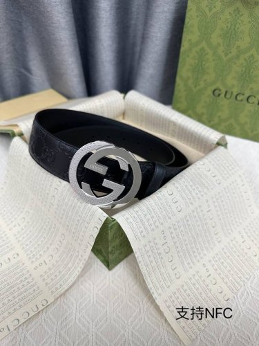 特P180 Gucci 代购级别 正品规格 原单品质 双面进口头层对版定制皮料 搭配精品雕花扣 高品质 手感极佳 --宽度4.0
