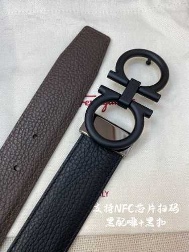 特 Nfc-F3.5Cm高级定制款男士皮带 ，双面进口牛皮，自行选择搭配 真材实料 很有质感 时尚经典不失风范 可自行裁剪 ！