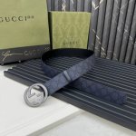 Gucci 专柜新版横标 编码411924 Kgdhk 1476 双面进口原厂防水Pvc材质 比牛皮还耐用 宽度4.0Cm 经典大饼双G带扣