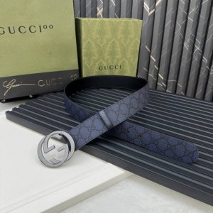 Gucci 专柜新版横标 编码411924 Kgdhk 1476 双面进口原厂防水Pvc材质 比牛皮还耐用 宽度4.0Cm 经典大饼双G带扣