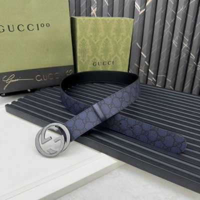 Gucci 专柜新版横标 编码411924 Kgdhk 1476 双面进口原厂防水Pvc材质 比牛皮还耐用 宽度4.0Cm 经典大饼双G带扣