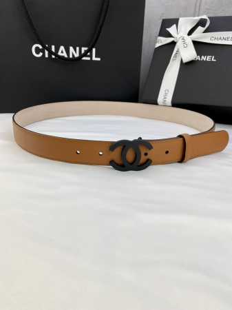 宽度3.0Cm Chanel 香奈儿 女士经典款腰带皮带新款光滑内衬磨砂牛皮搭配精品钢扣 - 点击图像关闭