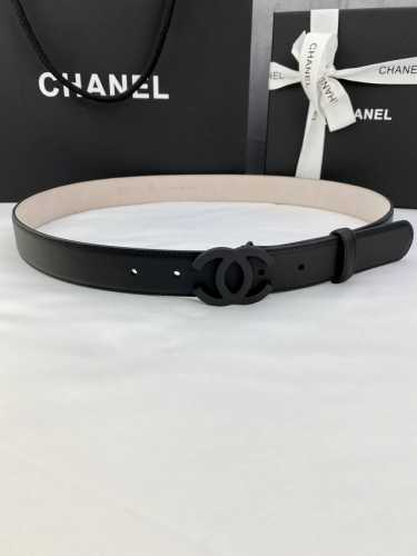 宽度3.0Cm Chanel 香奈儿 女士经典款腰带皮带新款光滑内衬磨砂牛皮搭配精品钢扣