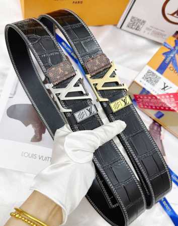 皮带：Lv..路易..威登顶级复刻. 腰带：原单品质百分百进口原厂头层牛皮，保证真皮。贴皮雾面工艺.真空电镀.永不掉色.24K纯钢扣鳄鱼皮纹路双面可用专柜同等质 - 点击图像关闭
