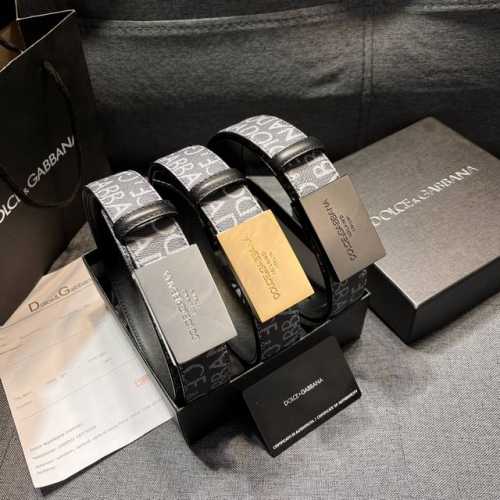 特 杜嘉班纳 宽3.5Cm 新款 压花小午皮简约百搭腰带，Dolce&Gabbana Milano 标牌装饰别具一格