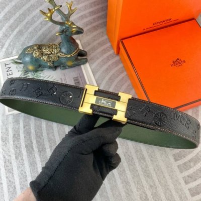 爱马仕 特种皮腰带系列 ，原厂五金精品不锈钢扣，手感柔软舒适 宽3.8Cm。