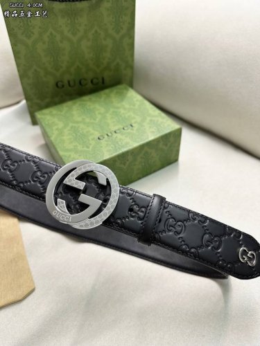 特 Gucci.古驰 全套包装 3.8Cm进口小牛皮压花, 专柜正品1:1完美复刻. 原版牛皮底, 采用热压印技术的Gucci Signature皮革精制而成，
