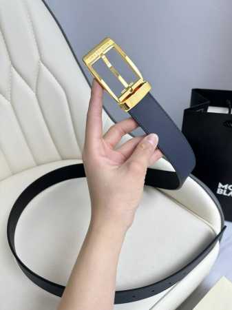 特 Montblanc万宝龙 宽3.5Cm 采用头层牛皮 精品针式扣头 自由裁剪商务休闲 - 点击图像关闭