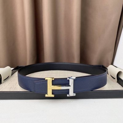 H家、原版双面头层宽3.8Cm 官网同步最新金属标识,柔软舒适。适合商务低调人士