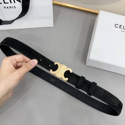 Celine赛琳 2.5Cm 凯旋门徽标金银扣鹿皮绒潮流腰带，穿出好身材高腰线的秘密武器