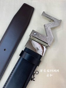 montblanc万宝龙 宽3.5Cm 采用头层牛皮 精品针式扣头 自由裁剪商务休闲皮带