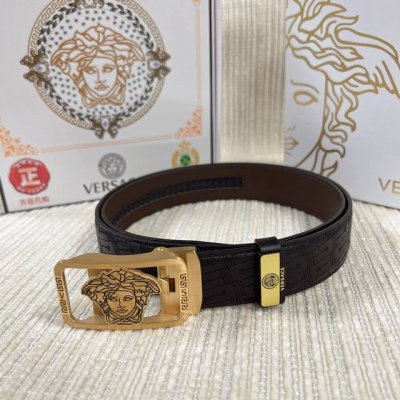 品名：Versace.范思哲 自动带 材质：原单牛皮腰带 百分百头层牛皮腰带保证真皮，24K纯钢扣，专柜原单品质、做工精细，时尚大牌，送人自用首选 Dd