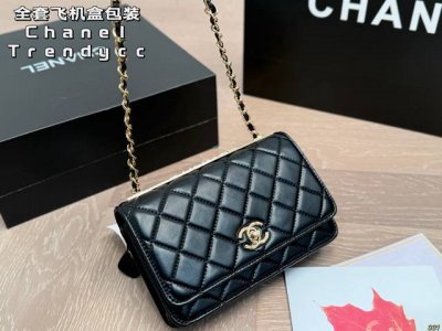 全套飞机盒包装 香奈儿Woc 发财包 Chanel Trendy Cc Woc 美貌 便携 重量轻 低调 奢华 优雅 时尚 非常百搭有气质 真是可盐可甜 又A又