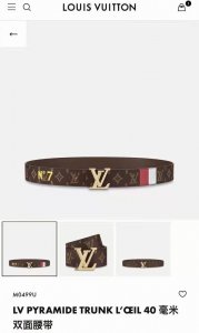 配全套包装礼盒 寬度：40Mm Lv Pyrmide Truck L Oeii雙面腰帶 以品牌經典元素烘托醒目的數字印花原廠面料 內襯小牛皮內里 搭配新型大版菱